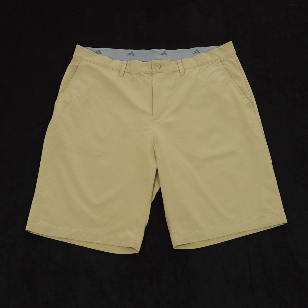 Adidas Golf Ultimate 365 Shorts Mens 38 Khaki Brown Flat Front Performance Tech